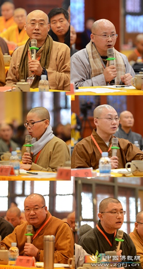 11评委明勇法师、常照法师、会空法师、观行法师、存海法师、心慈法师分别做点评