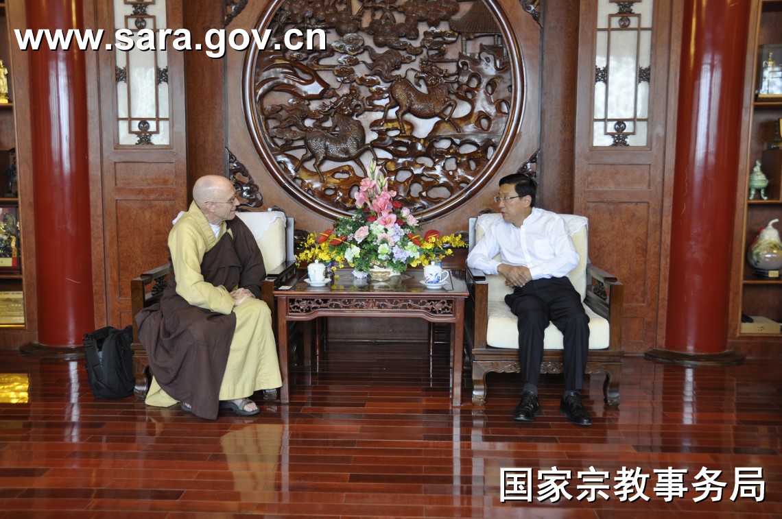 蒋坚永会见美国万佛城恒实法师一行