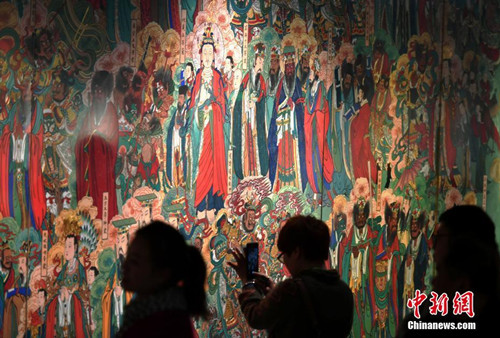 石家庄画家十年复原的毗卢寺壁画亮相.jpg