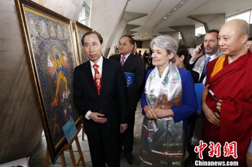 “水墨聚焦·唐卡艺术展”在联合国教科文组织总部开幕.jpg