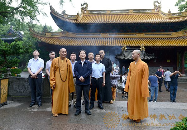 图6:会长道慈大和尚陪同张彦通副局长一行调研法雨禅寺.jpg